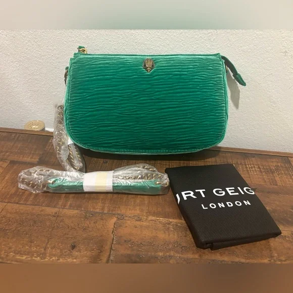 Kurt Geiger Green Crossbody Bag with Gold Hardware - Picture 1 of 4